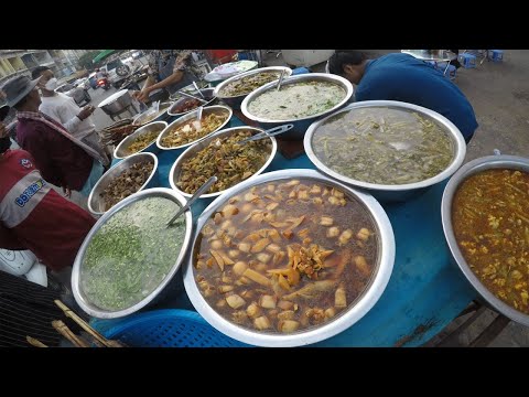 Cambodia Street Food Tours - Various Yummy Cheap Soup & Cooking Delicious Fast Food in Phnom Penh
