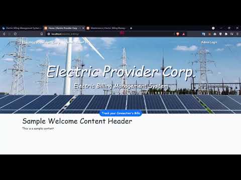 Electric Billing Management System in PHP and SQLite DEMO
