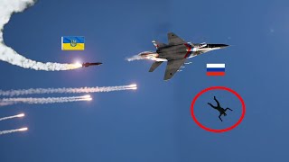 Scary moment! Russian MIG-29 pilot dies after ejecting from cockpit to escape Ukrainian missile.