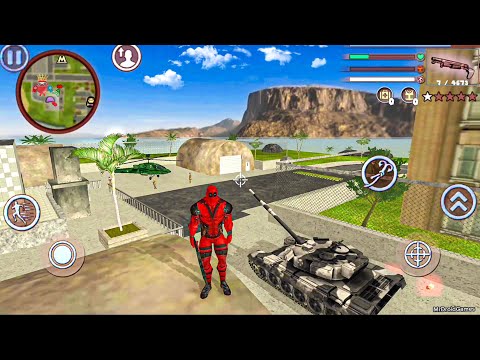 Deadpool Rope Hero Vice Town #23 - Tank and Helicopter - Android Gameplay