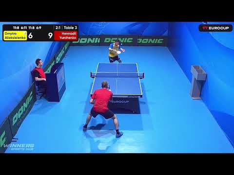 19:15 Dmytro Alieksieienko 3-2 Hennadii Yurchenko 24.04.2023 TT Euro.Cup Ukraine Master. Table 3