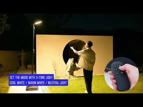 Gambar Krisbow Lampu Jalan LED Solar Mobile Dengan Tiang 25 Watt 2900 Lumen - Hitam
