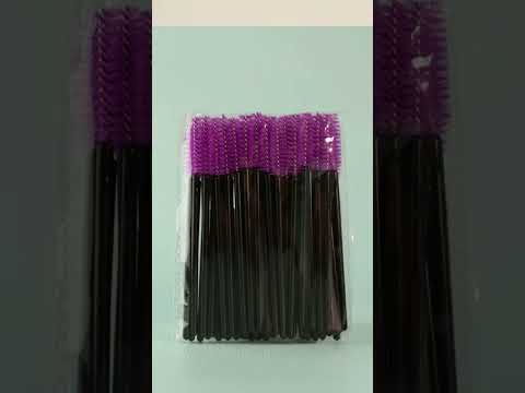 Щіточки нейлонові з блискітками фіолетові уп. 50шт