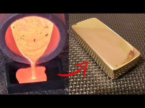 ASMR metal melting. Trash to treasure. Pouring Brass Ingots