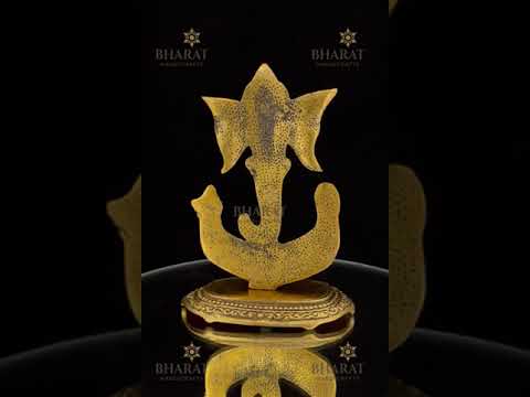 Gold Plated Trunk Ganesha Statue
