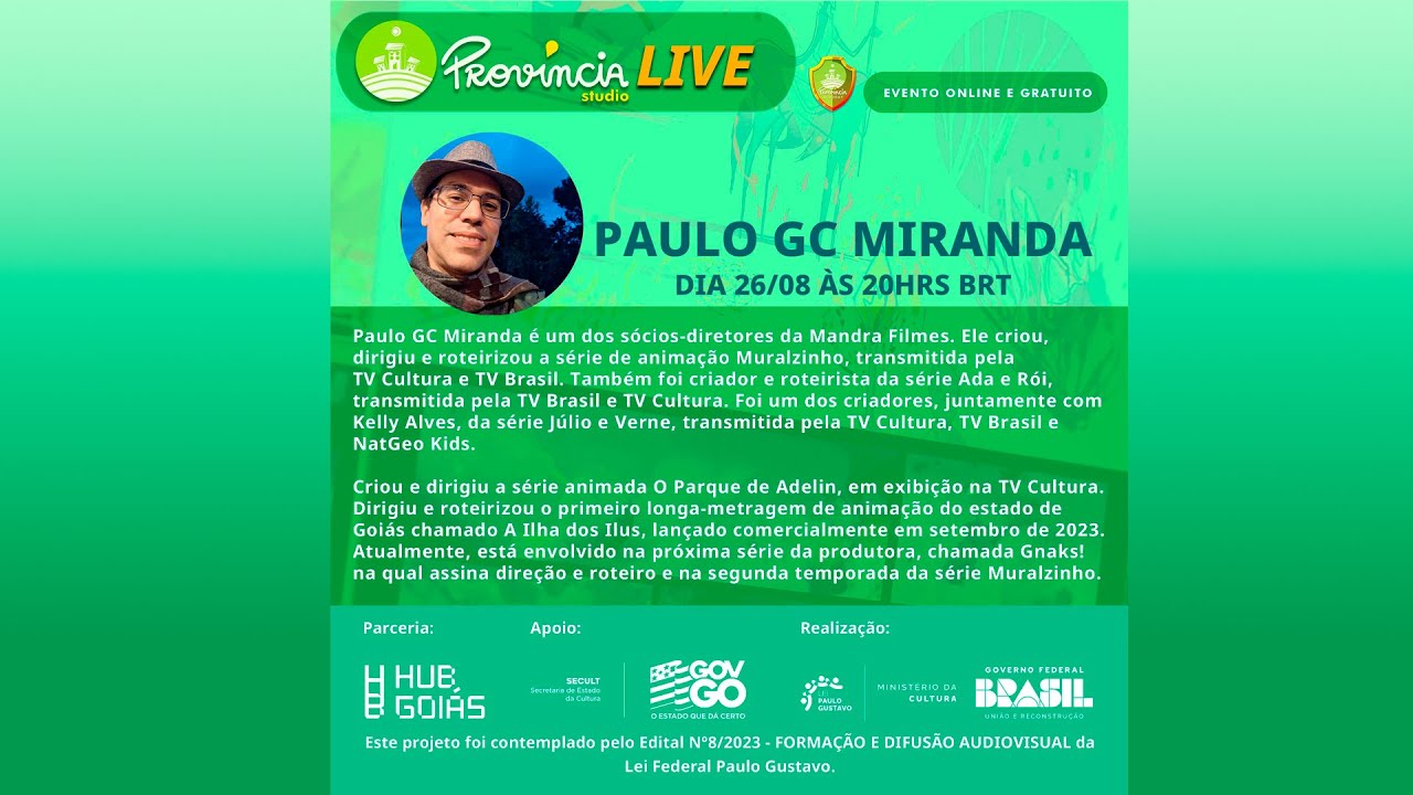 Província Studio - Live com Paulo GC Miranda