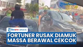 Viral Video Fortuner Diamuk Massa: Warga Naik Kap Pecahkan Kaca, Sopir Tak Terima Ditegur Pemotor