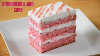 Strawberry Jam Cake | Strawberry Cake Without Strawberry | Strawberry Cake