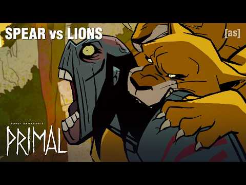 Spear vs. Lions | Genndy Tartakovsky's Primal | adult swim