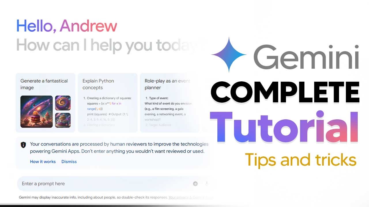 How To Use New Google Gemini (Gemini AI Tutorial) Complete Guide With Tips and Tricks