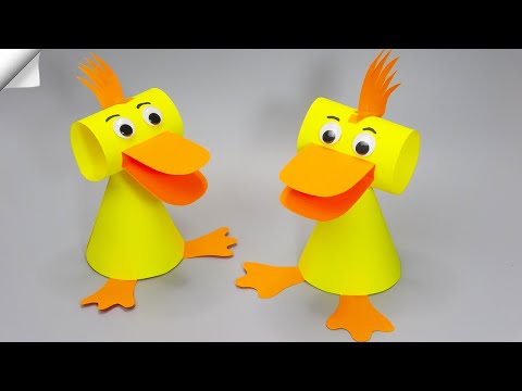 Moving paper toys How to make a paper duck Easy paper crafts