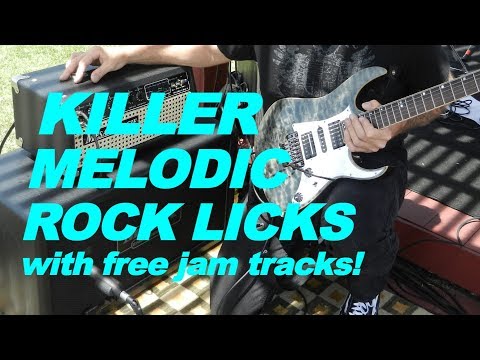 5 KILLER Melodic Rock guitar licks lesson: with tabs & FREE JAM TRACKS