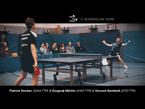 Patrick Decker vs. Ewgenij Milchin & Vincent Senkbeil (3. Tischtennis Bundesliga Nord 2023/24)