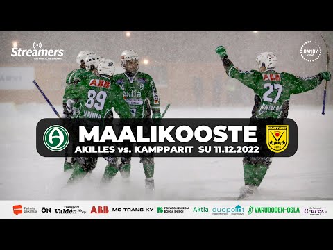 Maalikooste bandyliigan ottelusta Akilles - Kampparit 11.12.2022