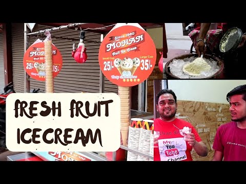 GHAZIABAD FAMOUS MOHAN FRUIT ICECREAM 😋 Rs 25 Only!! 8-9 Fruits se banti ha yeh Ice Cream
