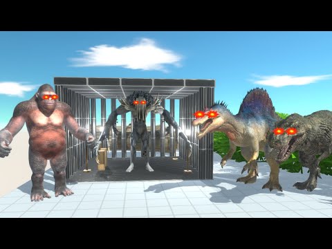 GORO + T REX + SPINO HOLD THE SCOURGE! WHO SAVES? - ANIMAL REVOLT BATTLE SIMULATOR