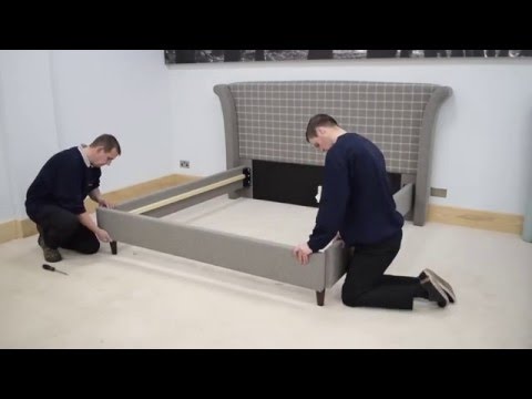 Part of a video titled Dunlopillo upholstered bedstead assembly video - YouTube