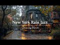 COZY RAINY DAY JAZZ 🌧️ VINTAGE OUTDOOR CAFE AMBIENCE ON QUIE ..