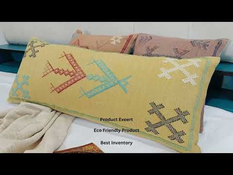Handmade Beautiful Natural Color Sabra Kilim Lumbar Cushion Cover