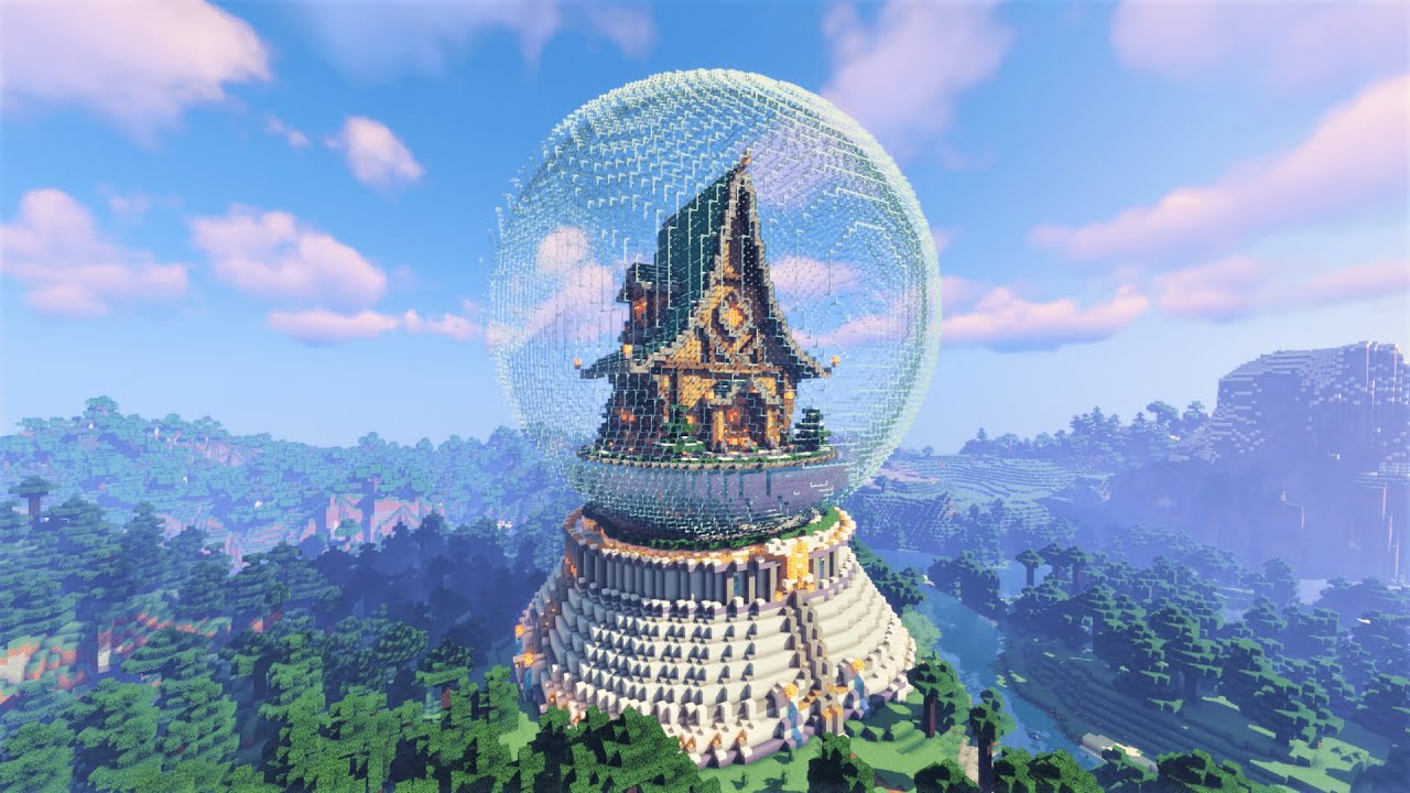 야생에서 블록 30만개로 스노우볼 만들기