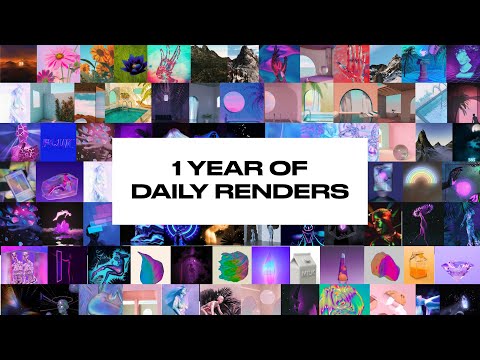 365 days in 30 secs | 3D daily renders compilation 💜#shorts