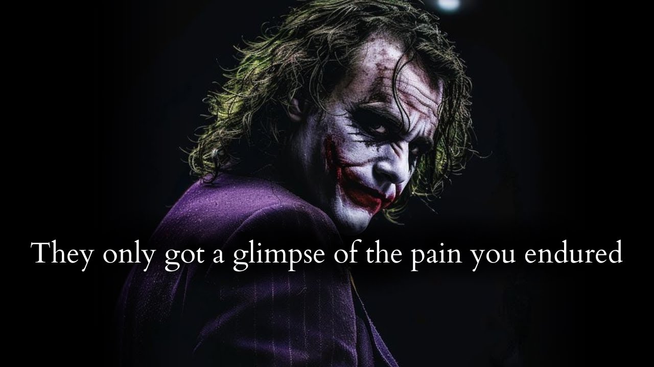 The only got a glimpse of the pain you've endured & couldn't handle it - Joker Speech