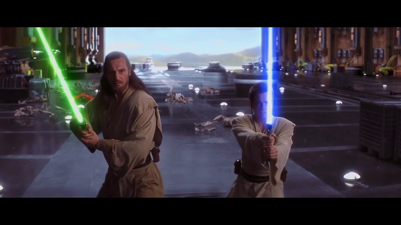 Star Wars ameaça fantasma: Quingo Jim e Obi Wan Vs Darth Maul Dublado