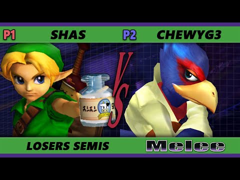 S@X 448 Losers Semis - Shas (Young Link, Fox) Vs. ChewyG3 (Falco) Smash Melee - SSBM