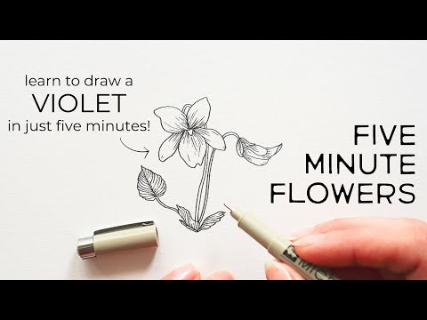 Five Minute Flowers | VIOLET ✿ Beginner friendly flower drawing