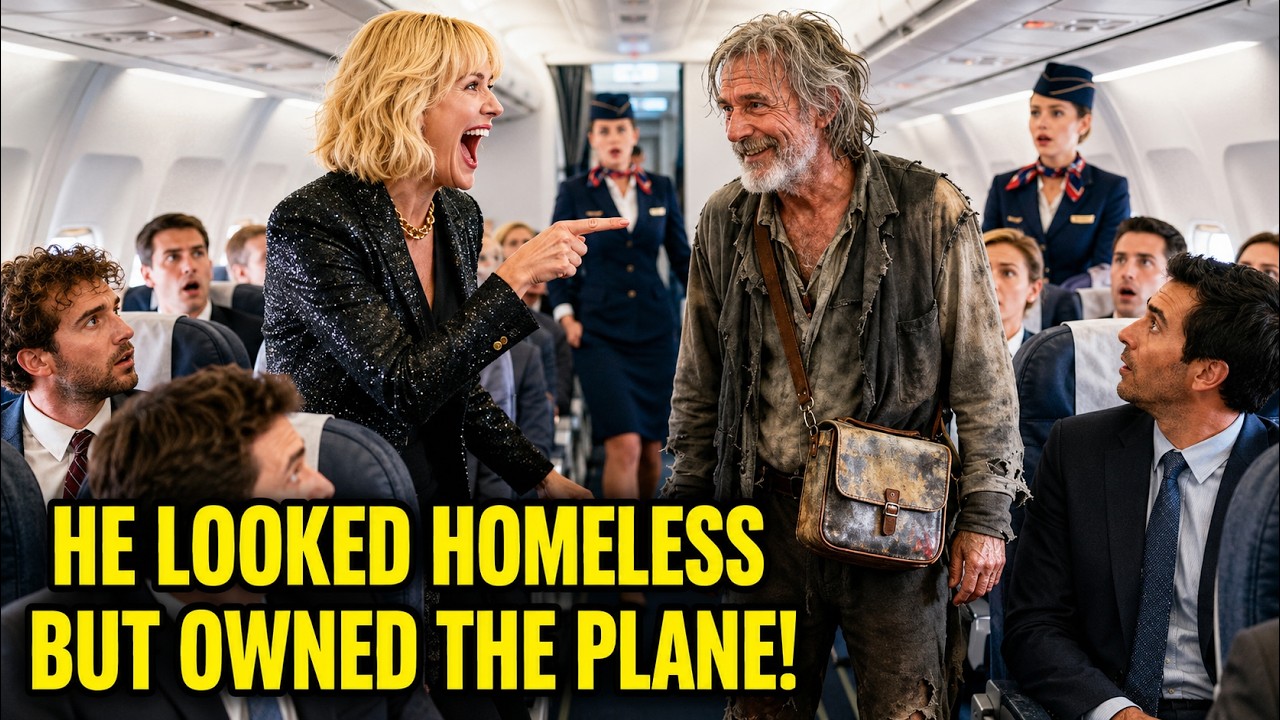 Karen Mocks a Homeless Man on a Plane—Unaware He’s a Billionaire Testing the Crew