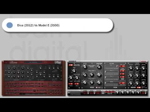 Minimoog VST Shootout - Diva (2012) vs Model E (2000)