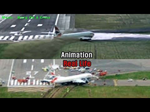 British Airways Flight 38 Animation vs Real Life
