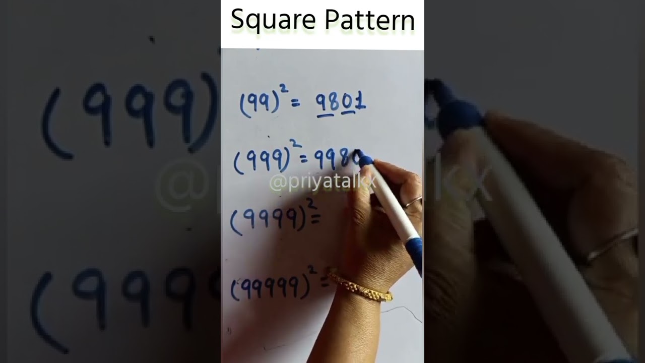 square pattern,#shorts , @priyatalkx ,#mathtricks