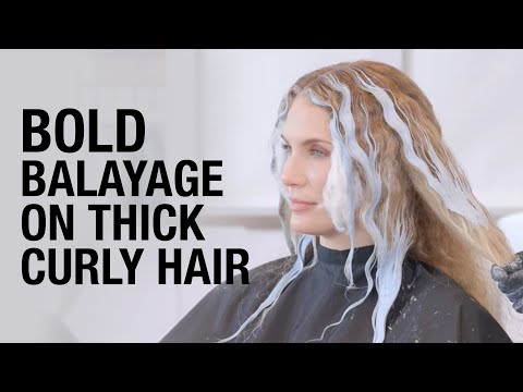 Bright Blonde Balayage on Thick Curly Hair | Hand-Painted Blonding for Curls | Kenra Color