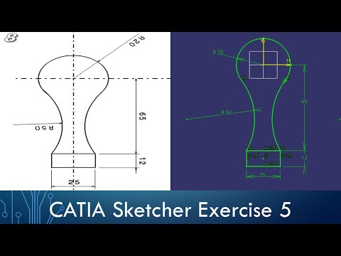 CATIA Sketcher Exercise - Sketch 5