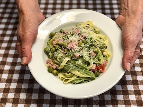 Tagliatelle Prosciutto Cotto e Piselli - Tagliatelle with Ham and Peas