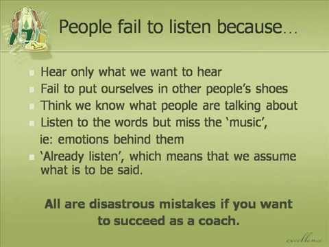 Coaching skills for Managers and learning styles and 7 key effective listening
