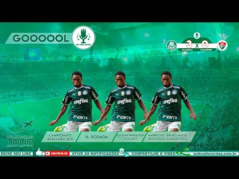 Gols de Luiz Adriano - Palmeiras 3 x 0 Fluminense - Brasileiro 2019 - Allianz Parque