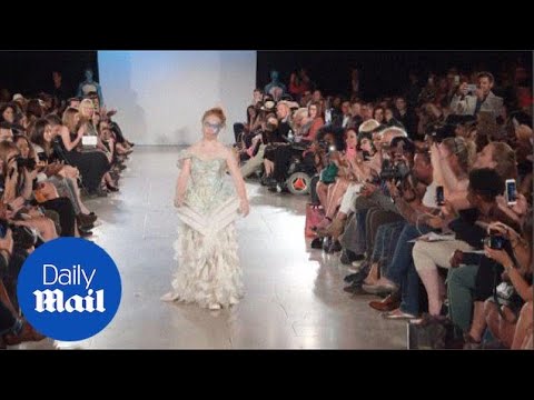 Madeline Stuart walks the runway at New York Fashion Week - Daily Mail