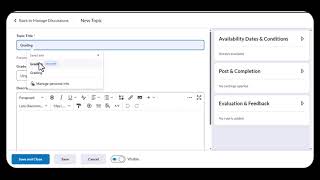 How to Create a Discussion Forum in Brightspace