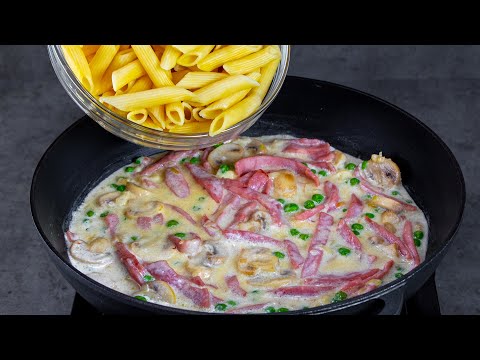 Fantastisk lunch på 15 minuter - pasta med skinka i krämig sås