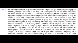 SỞ NINH BÌNH LẦN 3: Tính tiền lãi vay thẻ tín dụng quá hạn trả