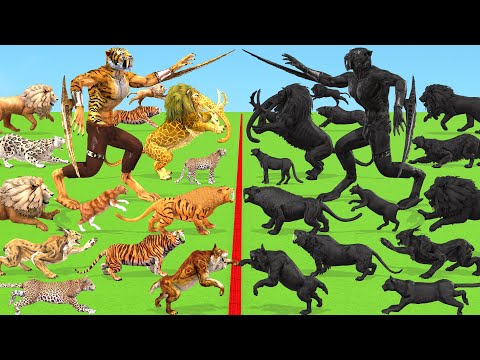 Prehistoric Big Cats VS Shadow itself Size Saber Tooth Epic Battle Animal Revolt Battle Simulator