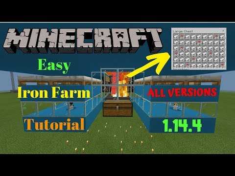 EASY Minecraft IRON farm 1.14.4 Tutorial | All Versions (Bedrock, Java, Windows 10) |