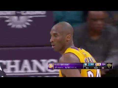 02/03/2016 NBA. Timberwolves @ Lakers. Kobe 38 points. Highlights