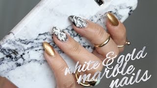 WHITE MARBLE NAILS TUTORIAL!