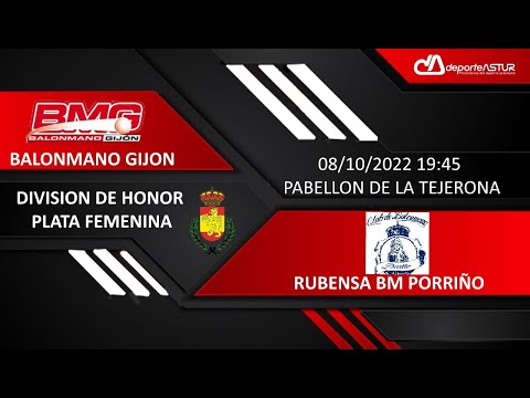 BALONMANO GIJON 🆚 RUBENSA BM PORRIÑO  Jornada 4  DIVISION DE HONOR PLATA FEMENINA 22/23