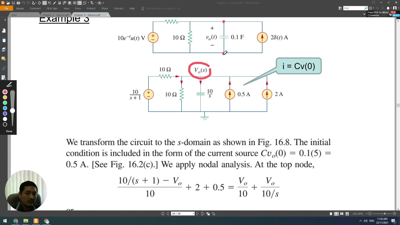 BEV20203   laplace transform circuit analysis   example 2
