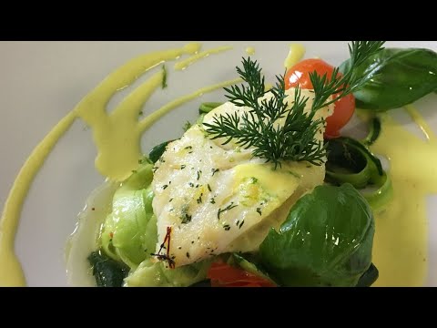 Le pavé de cabillaud poêlé sauce safranée