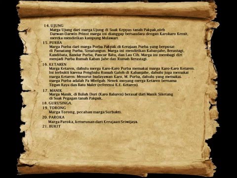 Sejarah Singkat Marga Marga Suku Karo